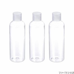 PATIKIL 200ml スクイズボトル 3本 補充可能 ディスペンシングボトル プラスチック フリップキャップ付き 旅行 世帯用 クリア