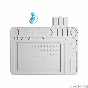 SainSmart 作業マット 500℃ 耐熱シリコン製 絶縁 マット 静電気防止 滑り止め 溶接用 電子製品・携帯・パソコン分解修理用、無毒 グレー