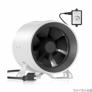 Hon＆Guan ダクトファン 200mm 強力 無段階調速可能 金属ケース ダクト用換気扇 省エネ 塗装ブース用 マイニングリグ冷却 インバータダク