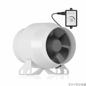 Hon＆Guan ダクトファン 100mm 強力 無段階調速可能 金属ケース ダクト用換気扇 省エネ 塗装ブース用 マイニングリグ冷却 インバータダク