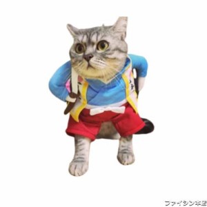 MEIAOJIA 犬コスチューム コスプレ ハロウィン ペット用の服 猫服 犬服 ピエロ 二足歩行 犬 服 面白い クール かわいい ペット服(侍,L)