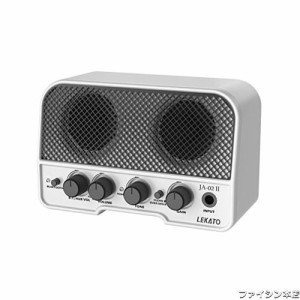 LEKATO ミニギターアンプ エレキギターアンプ 小型 2つサウンドチャンネル 充電式 5W Bluetooth機能 ヘッドホン端子搭載 AUX入力 自宅 練