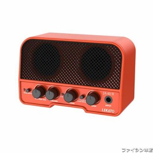 LEKATO ミニギターアンプ エレキギターアンプ 2つサウンドチャンネル 5W Bluetooth機能 ヘッドホン端子搭載 音量調節 小型 自宅 練習用 