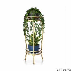 フラワースタンド 2段 花台 アイアン67.3cmの高さの植木鉢台さび止め植物棚 コーナーガーデンテラス芝生テラスオフィス植木鉢台