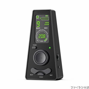 LEKATO メトロノーム 電子メトロノーム 小型 軽量 LCDデジタル タイマー機能付き リズム調整可能なデジタルメトロノーム 自宅練習 ギター