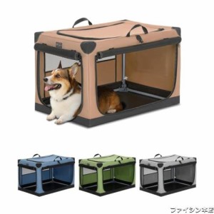 Petsfit 犬用ソフト 犬 クレート 中型犬 小型犬 猫 76Hx50Wx48.5H cm ペットハウス ペットケージ ペットキャリー 犬ケージ 折りたたみ式 