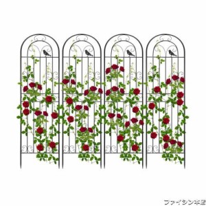 Rxakudedo 薔薇フェンス アイアンフェンス 園芸 フェンス アイアン 高さ180cm ローズフェンス 蔓性植物用支柱 フェンス 4PCS