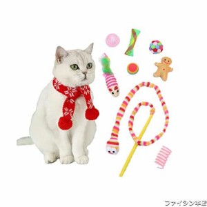 MIIAOEE（ミャウイー）猫用おもちゃ ペット用品 ねこじゃらし ボール 麻縄 鈴入り コロコロボール 弾力ボール スカーフ 9点セット