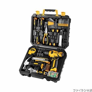 【8V電動ドリル付き】126点組 工具セット ホームツールセット 家庭用 ツールセット 日曜大工 DIYセット 作業工具セット 家具の組み立て 