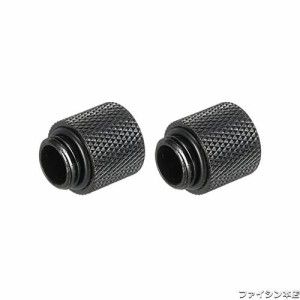 uxcell エクステンダーフィッティング オス-メス G1/4 x 20 mm 水冷システム用 2個 ブラック