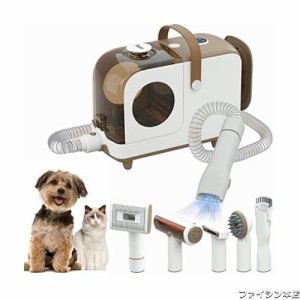 TOJOY ペット用 バリカン 犬 猫 ペットグルーミングセット クリーナー 6 in 1 トリミング 多機能掃除機 低騒音 アタッチメント豊富 2L大