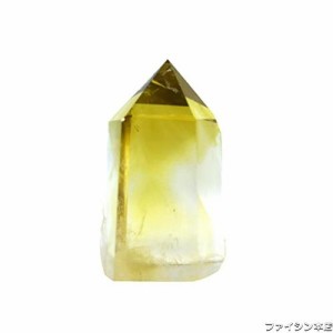 [POWERTONE] 天然石 水晶ポイント シトリン 水晶原石ポイント 六角柱 シトリン 黄水晶 金運 浄化 重さ35-45g 高さ約3.5-4.5cm小型サイズ 