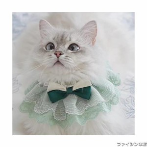 WEILFYONK 猫犬首輪猫唾液タオル首輪猫服犬服手作りレースペットアクセサリー写真背景ペット用品可愛い和風結婚リボン貴族風刺繍レース猫