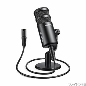 MAONO XLR ダイナミックマイク ボーカルマイク 単一指向性 ポップフィルター内蔵 XLR-XLRケーブル接続 マイクスタンド付き オーディオミ