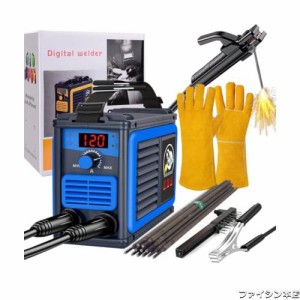 EASYWELDER 真の電流120A 溶接機 10PCS 溶接棒が付属 、IGBTデジタルディスプレイ、溶接機 100V、ホットスタートアークフォースアンチス