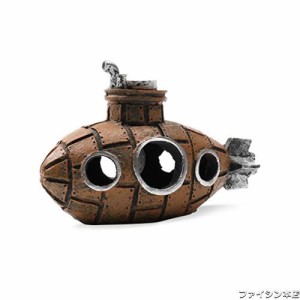 Zayookey アクアリウム 水槽 潜水艦 サブマリン 装飾 隠れ家 オーナメント インテリア 置物 装飾品 癒し水景 水族館飾り 情景小物 エビ 