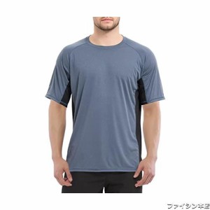 [Sillictor] ラッシュガード 半袖 メンズ ゆったり 冷感 ラッシュ tシャツ オーバーウェア 水着 大きいサイズ スポーツ スイム シャツ 夏