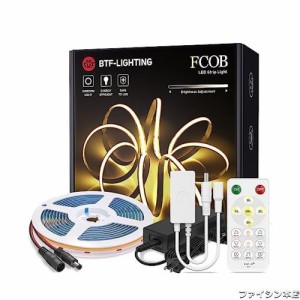 BTF-LIGHTING FCOB COB LEDテープライト 高密度 フレキシブル LEDテープライト 5M 336LEDs/m 電球色 3000K 幅8mm ストリップライト APP R