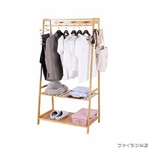 Susire ハンガーラック 木製 洋服掛け 洋服収納ラック 棚付き 大容量 コート掛け 玄関 幅80 子供 シングル 賃貸 頑丈 おしゃれ クローゼ