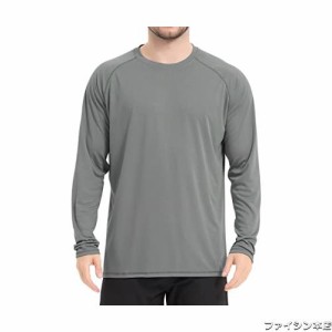 [Muxuryee] ラッシュガード メンズ 長袖 ドライtシャツ ロングスリーブ 水着 体型カバー 日焼け予防 水陸両用 冷感 吸汗速乾 3020 GY XL