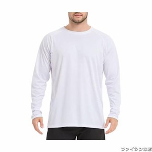 [Muxuryee] ラッシュガード メンズ 長袖 ドライtシャツ ロングスリーブ 水着 体型カバー 日焼け予防 水陸両用 冷感 吸汗速乾 3020 WT S