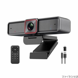 Spedal 4K Webカメラ AI追跡 会議カメラ 高速オートフレーミング AIトラッキング 10倍ズーム 30°？100°視野角 1080P/60fps対応 ノイズ