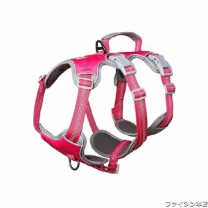 Huntboo 犬用ハーネス 犬用胴輪 小型犬用ハーネス 小型犬 犬 ハーネス 脱出防止 抜けない ソフト 防水 サイズ調整可能 夜間反射材 猫 ド