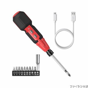 電動と手動式 2 in1 電動ドライバー ボールグリップドライバー ナットドライバー 差替ドライバーセット 電工ドライバー 修理ツール 充電