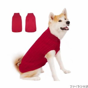 ThinkPet 大型犬用セーター - 犬用クリスマスセーター 大型犬用 女の子 男の子 - 犬用服 ニット 暖かい 柔らかい 寒い季節用 (レッド、3X