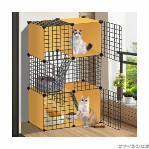 UYTON 猫ケージ 3段(75x36x109cm) 子猫用ケージ 猫ハウス 室内用猫のゲージ 大きめ動物ケージ 大型猫用ケージ 多頭飼い猫 折り畳み式 移