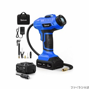 AstroAI 電動エアコンプレッサー コードレス20V 充電式エアコンプレッサー 電動空気入れ ボール 自動車 自転車 トラック バイク 浮き輪適