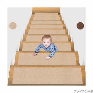 階段マット 階段用滑り止め VOTUDX【70X22cm 15枚入り】階段 マット洗える 階段 滑り止めマット 厚さ4mm 吸着マット足腰負担軽減 床保護 