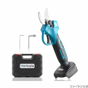 Womkuyta 充電式剪定ばさみ 電動ハサミ 剪定 ブラシレスモーター採用 開き口25mm 角度調整可能 電動剪定ばさみ 枝切り電動はさみ 庭木 果