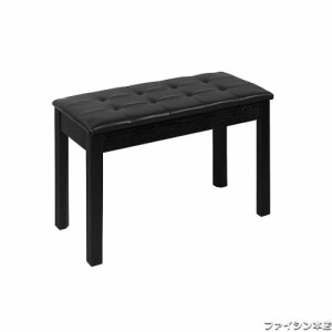 GIBLEA ピアノ椅子 楽譜収納付き キーボードベンチ ピアノチェア 木製 電子ピアノ用椅子 幅70cm (黒)