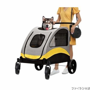 BingoPaw ペットカート 大型犬 4輪 一体型 犬用カート バギー 両開き 老犬介護 中型犬 キャリー 飛び出し防止 大きいゴムタイヤ 小型犬2