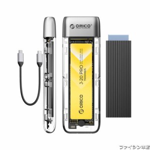 ORICO NVMe SSD 外付けケース、工具不要透明USB3.2 Gen2 10Gbps高速転送 M.2 SSD 外付けケース、UASP Trim 対応 SSD M.2 ケース 2230/224