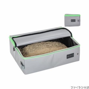 PETSFIT 猫 トイレ 携帯 折りたたみトイレ 防災用猫トイレ 防水 おでかけ用 持ち運び グレー