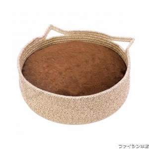 HOdo Home 猫ベッド 爪とぎ ふかふか かわいい 冬 暖か ペットベッド クッション 猫 犬 ベッド 爪とぎ 洗える 丸型 円形 ボア フランネル