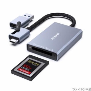 BENFEI CFexpress カードリーダー 10Gbps、USB-C/USB-A 2-in-1 タイプ B CFexpress アダプター Windows/Mac/Linux/Android と互換性あり