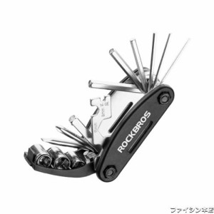 ROCKBROS(ロックブロス)自転車 マルチツール 自転車工具セット 16in1 多機能 携帯 六角レンチ ソケット 高硬度 軽量 持ち運び便利 折りた