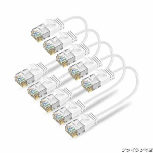 Ankuly Cat6A LANケーブル 短いランケーブル 0.15m 24本セット RJ45コネクタ 10Gbps サーバー 企業様向け 業務用 有線ケーブル ホワイト 