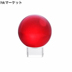 多色透明 水晶玉 60mm クリスタルボール 装飾品 (赤色)
