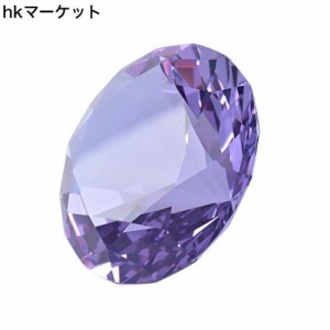 多色透明 水晶 ダイヤモンド 80mm ペーパーウェイト ガラス 文鎮 装飾品 誕生日 母の日 結婚記念日 プレゼント 妻 【ギフトボックス】(紫