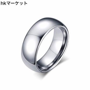 [Rockyu] アクセサリー タングステン 指輪 メンズ シルバー 人気 甲丸 リング 結婚指輪 シンプル 鏡面加工 平打ち 幅広リング 8？ 金属感