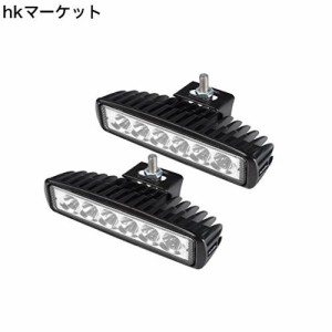 AutoGo LEDワークライト 18W 6LED 作業灯 LEDライトバー 狭角タイプ 6連10-30VDC対応(12V/24V兼用) 防水・防塵・耐衝撃・長寿命 オフロー