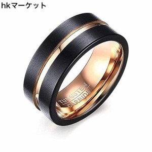 Rockyu アクセサリー リング タングステン メンズ 人気 ブラック 指輪 23号 18k 超硬タングステンリング