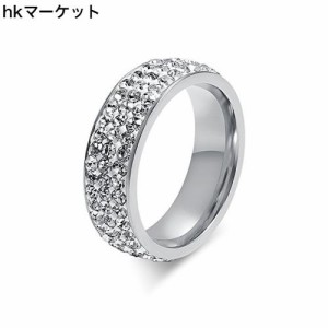 [Rockyu] ジュエリー ブランド 指輪 レディース シルバー ダイヤ リング チタン ジルコニア 19号 おしゃれ ピカピカ 結婚指輪 ハワイアン