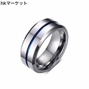 [Rockyu] アクセサリー リング タングステン メンズ 人気 シンプル 青指輪 23号 超硬タングステン指輪