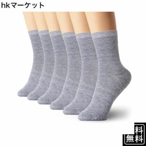 [K-LORRA] 靴下 メンズ レギュラー ソックス(6足セット)薄い 無地 コットン Mサイズ グレー