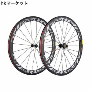 SUPERTEAM 50mm クリンチャ ーホイールセット700c 23mm ロードバイク カーボン ホイール (ホワイト)